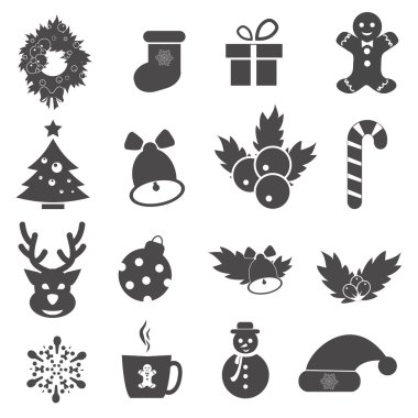 Vector Christmas icons. Each icon is a single object compound path. Simples series