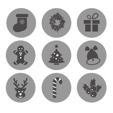 Vector Christmas icons. Each icon is a single object compound path. Simples series