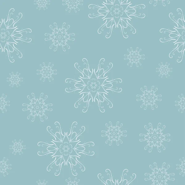 Seamless pattern with hand drawn Christmas snowflake  for winter holidays Vintage  New Year design