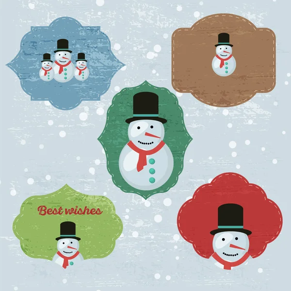 Christmas Set with Notes, Stickers, Labels with winter and christmas Illustrations and Wishes. Template for Planner, Greeting Scrap booking, Congratulations, Invitations. — Stockvector