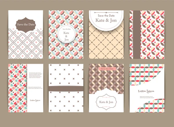 Set of Greeting card for Valentines day. Vintage and romantic backgrounds. Vector Design Templates Collection — Διανυσματικό Αρχείο