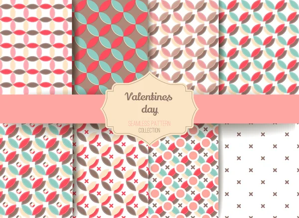 Set of Cute retro abstract seamless pattern .Perfect for decoration postcards, brochures, textiles or paper packaging.Ideal Save The Date, baby shower, valentines day, birthday cards, invitations — стоковый вектор