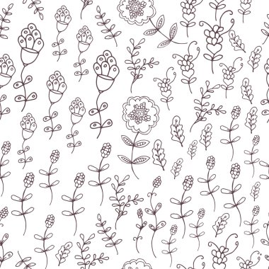 Seamless vector floral pattern, spring,summer backdrop. Hand drawn surface design flowers in garden.