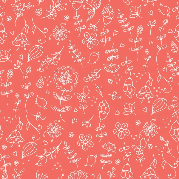 Seamless vector floral pattern, spring,summer backdrop. Hand drawn surface design flowers in garden. — Stockvector