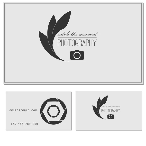 Photo studio logo and business card template. — Stock Vector