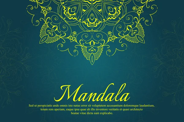 Elemento de diseño abstracto Mandala. Mandalas redondas en vector. Plantilla gráfica para su diseño. Adorno retro decorativo. Fondo dibujado a mano con flores . — Archivo Imágenes Vectoriales