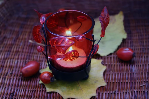 Candle, autumn — Stock Photo, Image