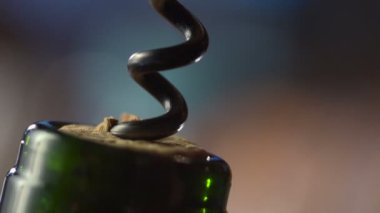 Tirbuşon bir şişe açık