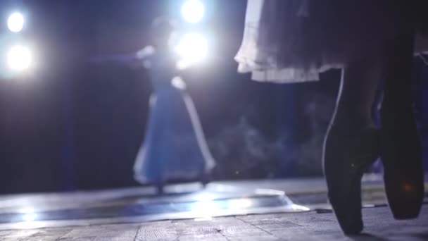 Klassische Ballett-Ballerinen auf den Punkt — Stockvideo