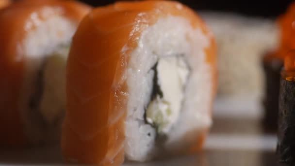 Dolly de sushi tourné — Video