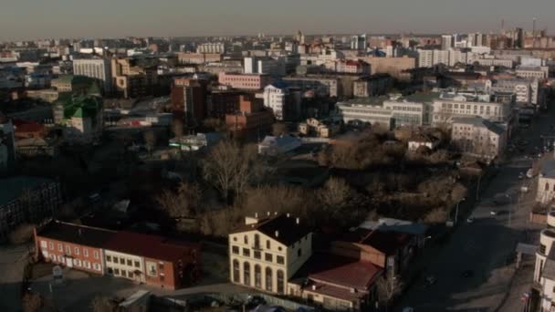 Vista aérea de la ciudad de Tyumen — Vídeos de Stock