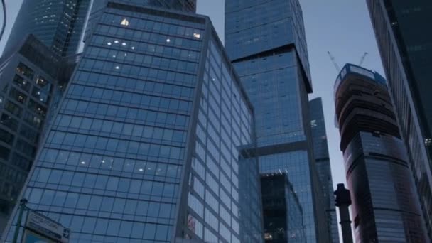 Modern moscow city skyscrapers — Stock Video