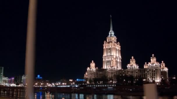 Auto weergave van Moskou wolkenkrabbers — Stockvideo