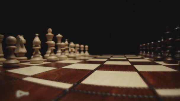 Chessboard and chess pieces — Stock Video