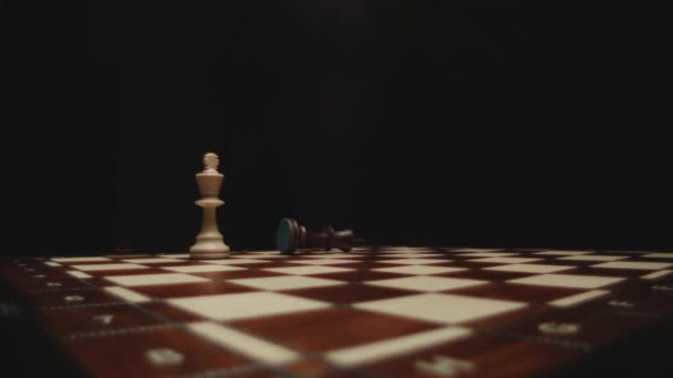 Chessboard and chess pieces — Stock Video