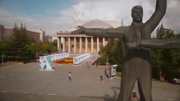Novosibirsk Plaza Lenin — Vídeo de stock