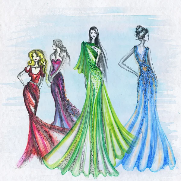 Simple Dresses drawings step by step / Fashion illustration drawing /  Fashion design Illustration - YouTube