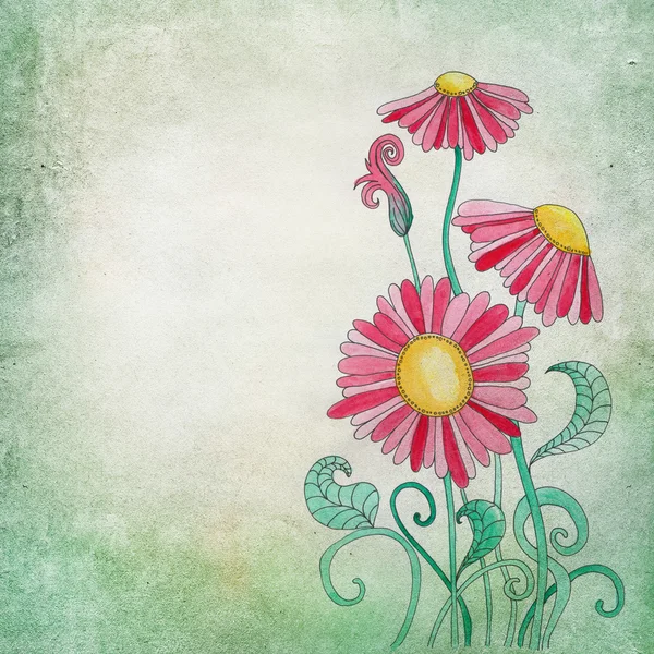 Çiçek çizim arka planı — Stok fotoğraf