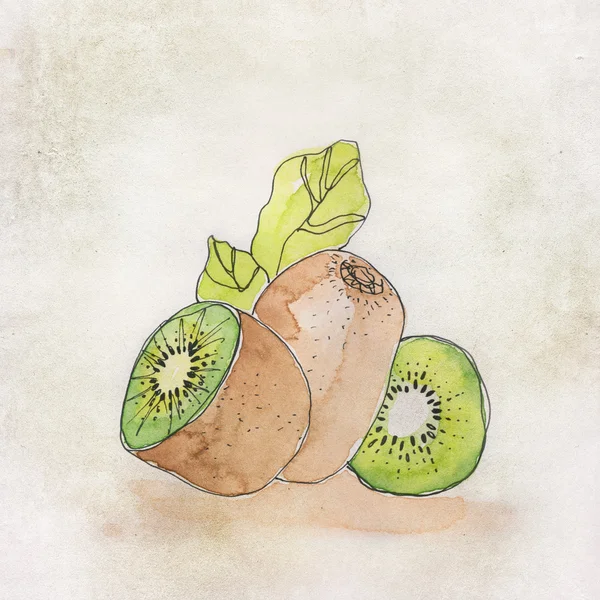 Ilustración de frutas con acuarela — Foto de Stock