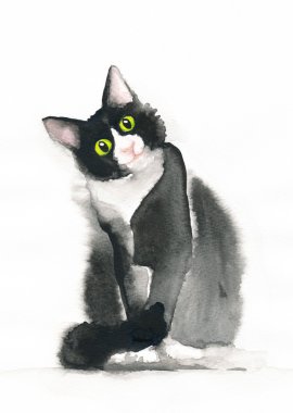 Kedi, yavru kedi doodle çizim