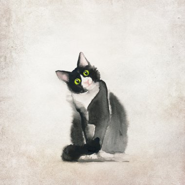 Kedi, yavru kedi doodle çizim
