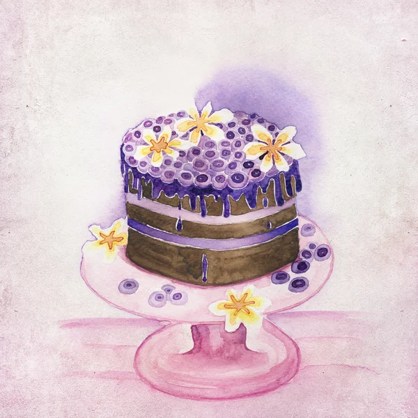 Gâteau de Mariage Illustration, Fond — Photo