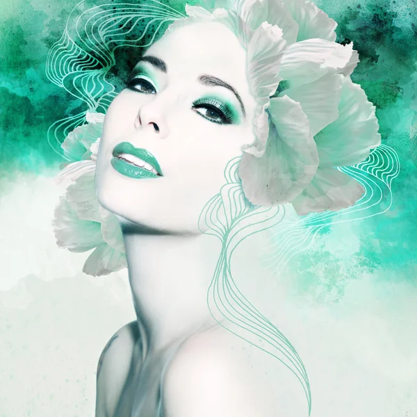 Beautiful woman artwork — Stock Photo, Image