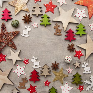 Ahşap arka plan christmas dekorasyon ile