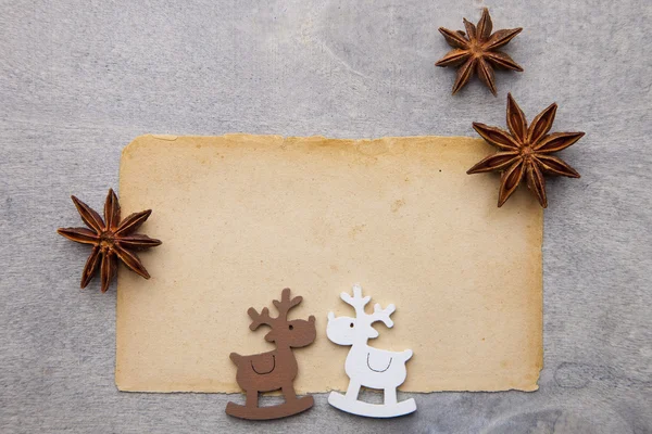 Fundo de madeira com decoração de Natal — Fotografia de Stock