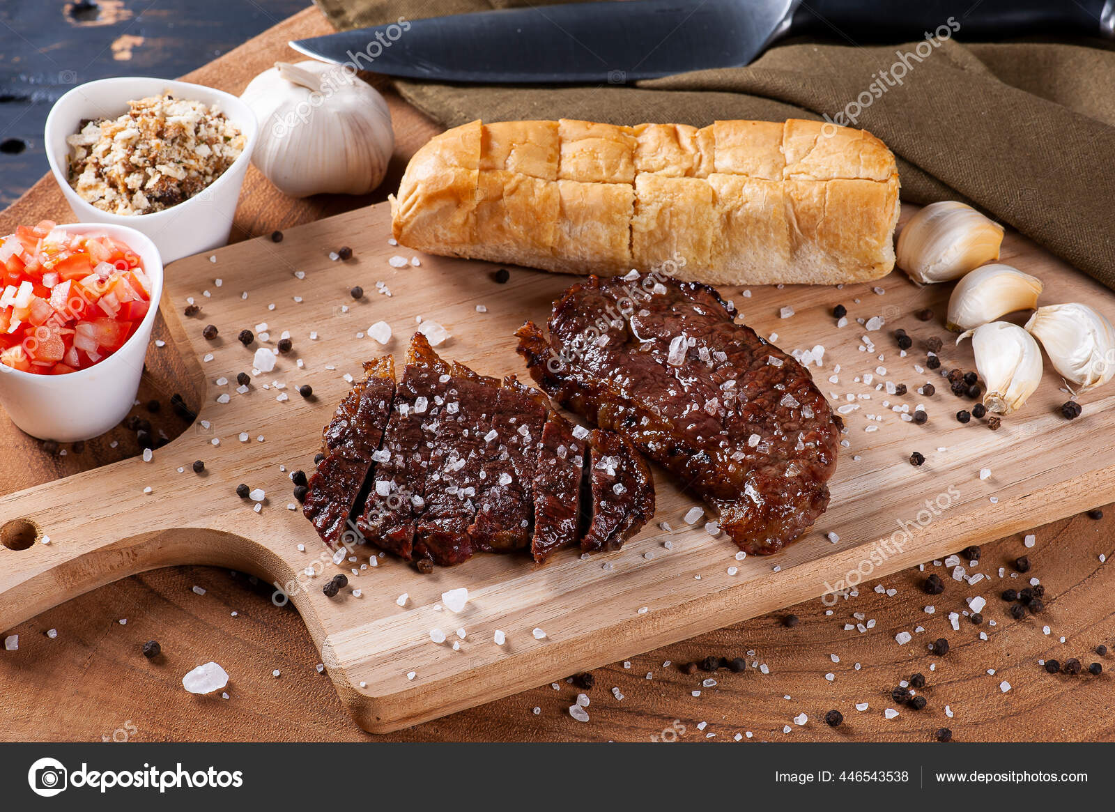 Typical Brazilian Barbecue Garlic Bread Picanha Vinaigrette Farofa