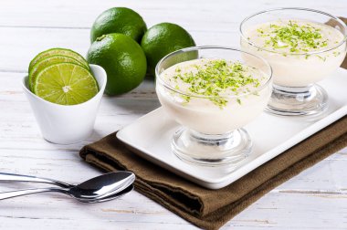 Delicious lemon mousse. Refreshing and tasty dessert - Lime mousse