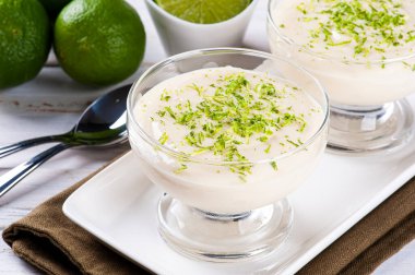 Delicious lemon mousse. Refreshing and tasty dessert - Lime mousse