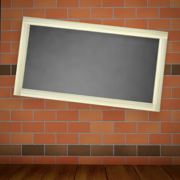 Blackboard bir tuğla duvar — Stok fotoğraf