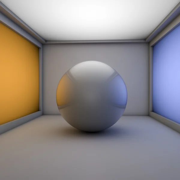 Esfera em uma caixa de luz — Fotografia de Stock