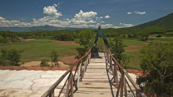 Wooden Bridge with Railings — Stock Video