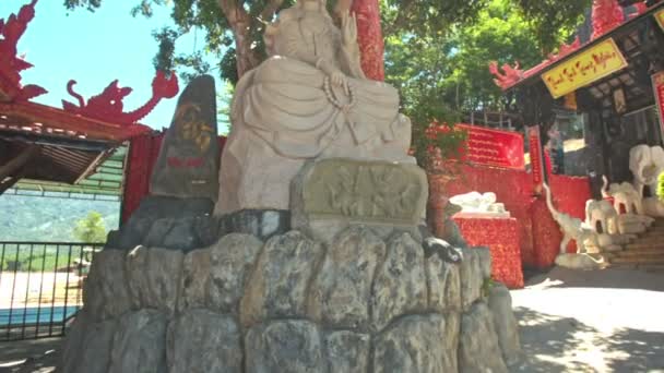 Кам'яний Будда Священна статуя — стокове відео