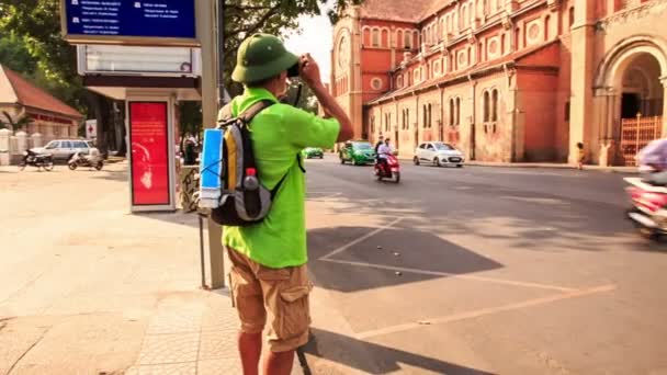 Senior turist i Vietnam — Stockvideo