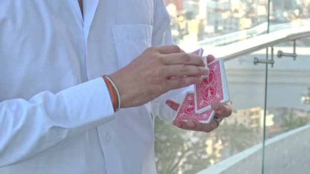 手洗牌 — 图库视频影像