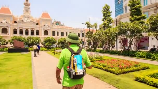 Senior turist i Vietnam — Stockvideo