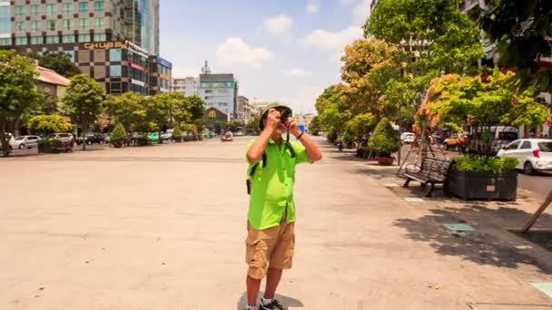 Senior turista in Vietnam — Video Stock