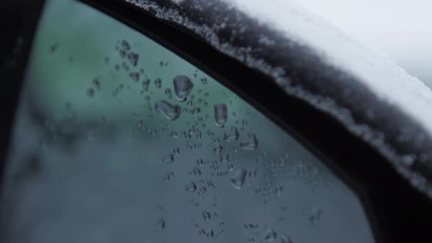 Drips sur miroir chauffant véhicule électrique sec — Video