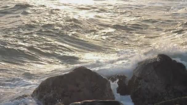 Sima esti napfény visszaverődik hullámzó kék trópusi tenger — Stock videók