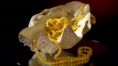 Küçük boncuklu beyaz kehribar aksesuar örnekleri yalan.