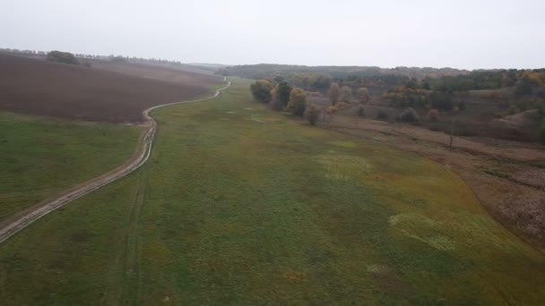 Campo desde helicóptero — Vídeo de stock