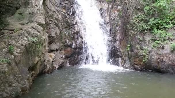 Cachoeira na selva tropical — Vídeo de Stock