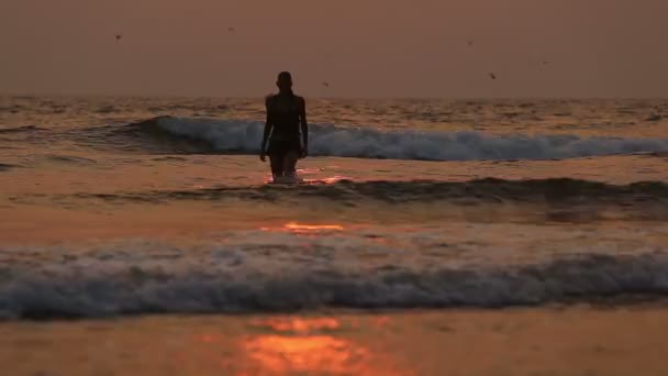 Filles interprètes dansent acrobaties cascades dans l'eau 