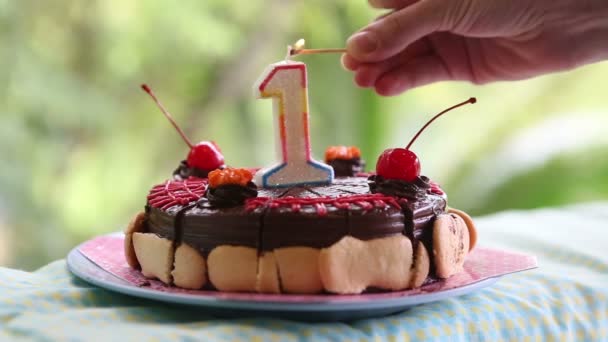 Kuchen für meinen Geburtstag — Stockvideo