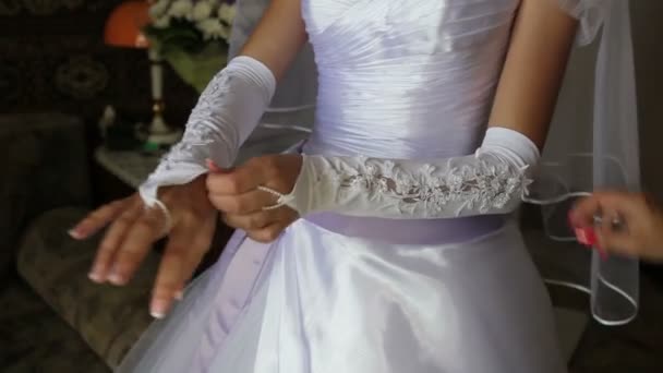 Рукавичка плаття нареченої — стокове відео