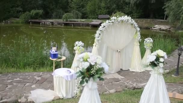 婚礼白色拱 — 图库视频影像