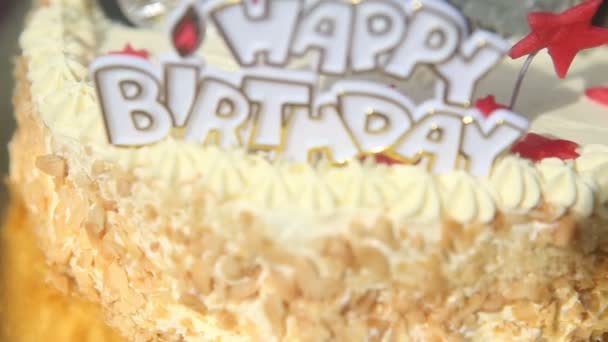 Torta di compleanno moto — Video Stock